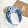 PROLY New Fashion Women Headband Adult Wide Side Solid Color Hairband Center Knot Turban Casual Hair Accessories
