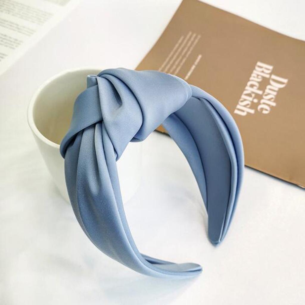PROLY New Fashion Women Headband Adult Wide Side Solid Color Hairband Center Knot Turban Casual Hair Accessories