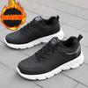Women Running Shoes PU Leather Lace-up Men Warm Light Walking Sneaker Fitness Sport Flats Comfortable Black Size 35-45 Loafers