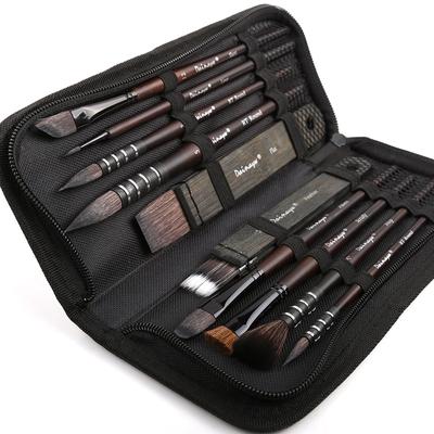 New 10 Pcs/ Set Watercolor Artist Brushes Squirrel Horse Hair Paintbrush Kit for Multi-Function Acrylic Art Supplies