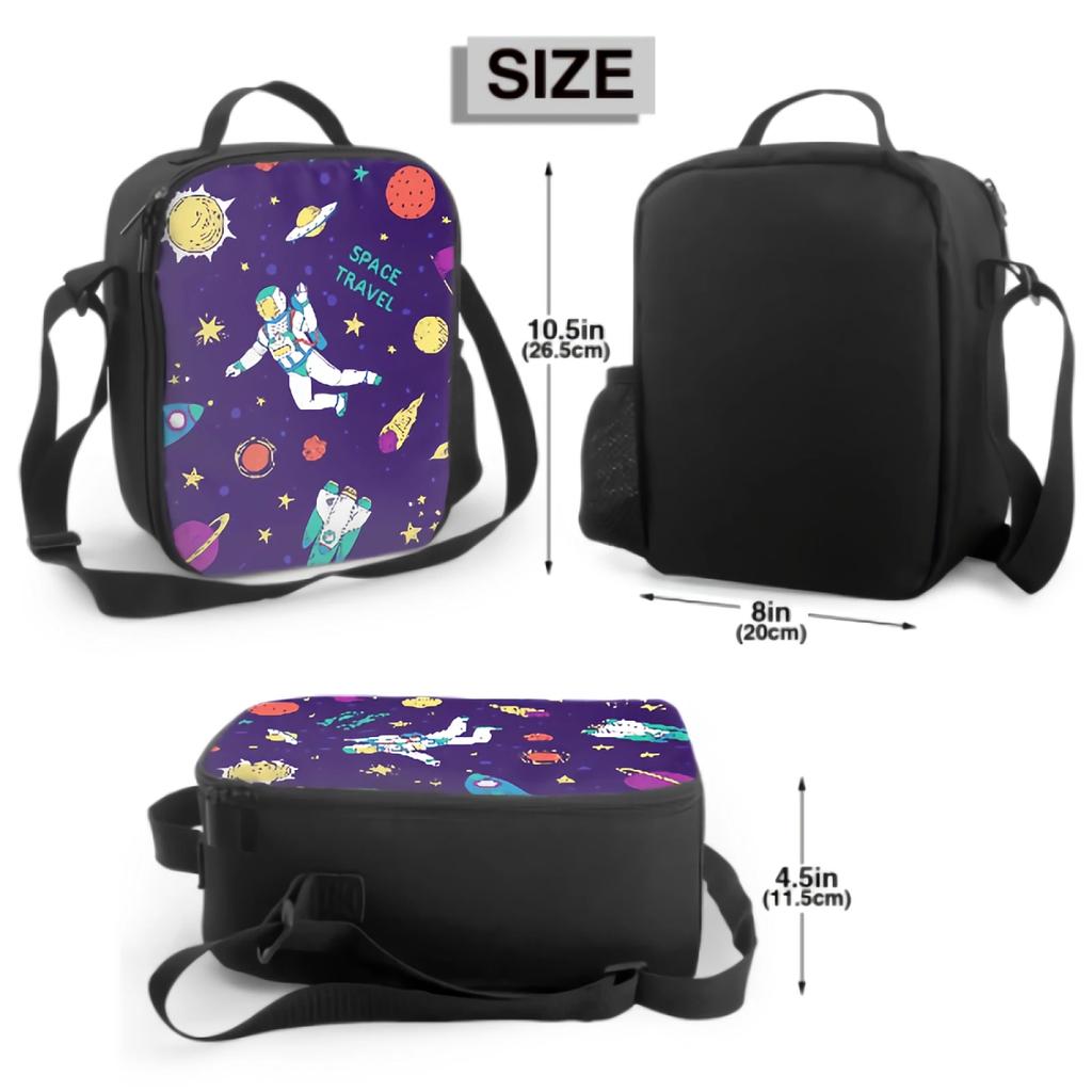 Planets In Galaxy Universe Insulated Lunch Bag for School Picnic Travel Outer Deep Space Tote Box Containers for Kids Cooler Bag
