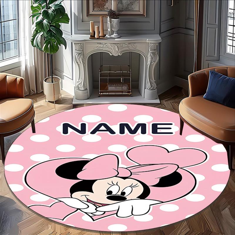 Personalized M-Minnie Round Chair Office Rug - Perfect for Mat, Office Chair & More - Ideal Gift for Birthdays and Holidays