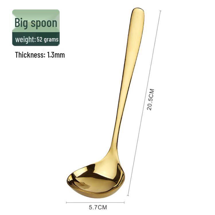 304 Stainless Steel Thickened Ladle - Large Deep Head for Soup, Hot Pot, or Porridge, with Slotted Design for Easy Straining in Household Use