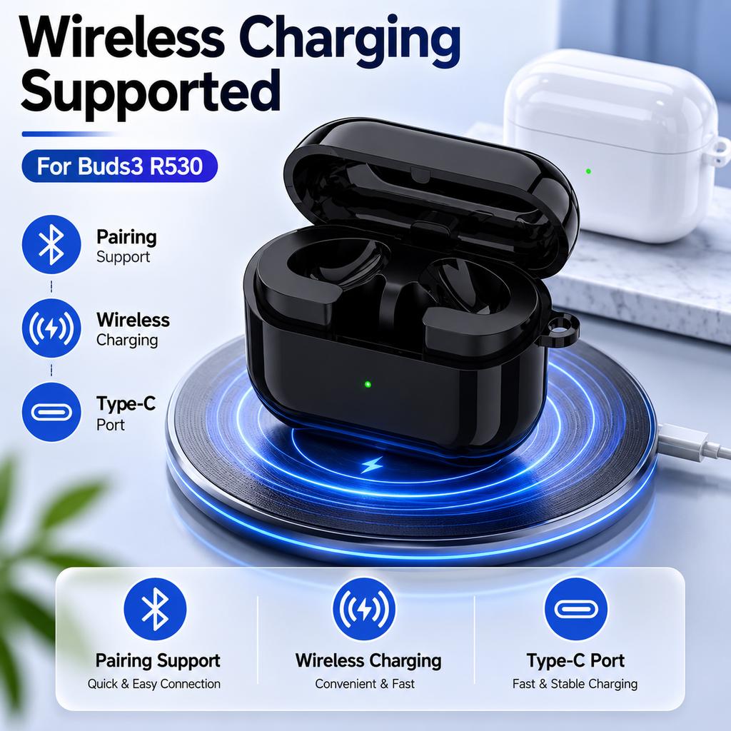 Replacement Charging Case For Galaxy Buds3 R530 Wireless Earbuds Charger Box Support Pairing Type-C LED