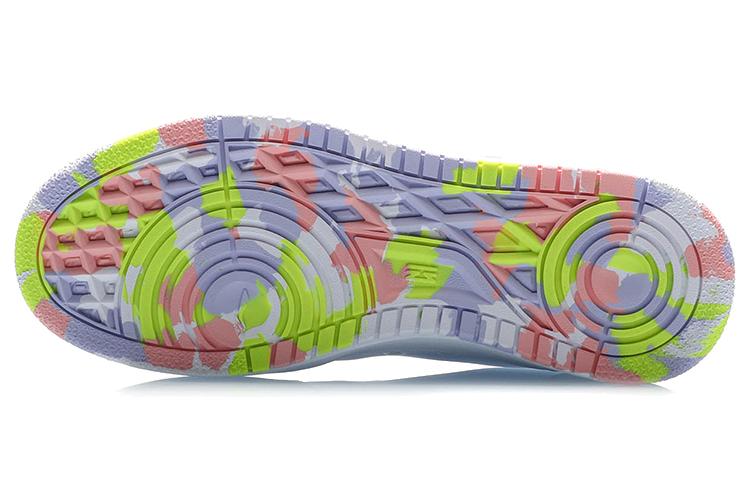 LiNing Slip-Resistant Lightweight Balance Wear-Resistant Low-Top Skateboard Shoes Women's White Purple AGCR342-1
