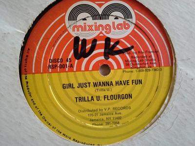 12inch Record THRILLER U, FLOURGON - Girl Just Wanna Have Fun RSP001 Mixing Lab 1989 Jamaica Reggae, Ska & Dub Used