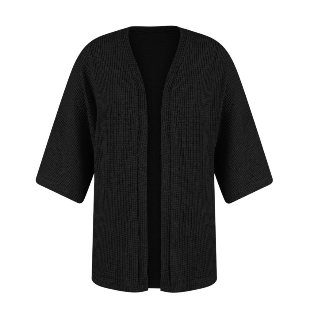 Women Fashion Cardigan Casual Ribbed Knit Open Front Short Sleeve Color Lightweight Soft Shirts