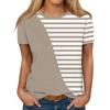 Summer Round Neck 3D Striped Print Top Fashionable Casual Short Sleeved Women's T-shirts