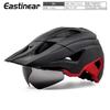 Magnetic Snap-on Visor Cycling Helmet With Rechargeable Rear Light Mountain Bike Off-Road Riding Adult Unisex Half