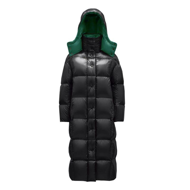 Black down jacket women's white duck down large size thickened women's down jacket