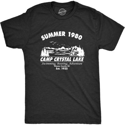 Crazy Dog Herren T-Shirt Camp Crystal Lake 1980 Gruseliges Halloween Graphic Novelty T-Shirt