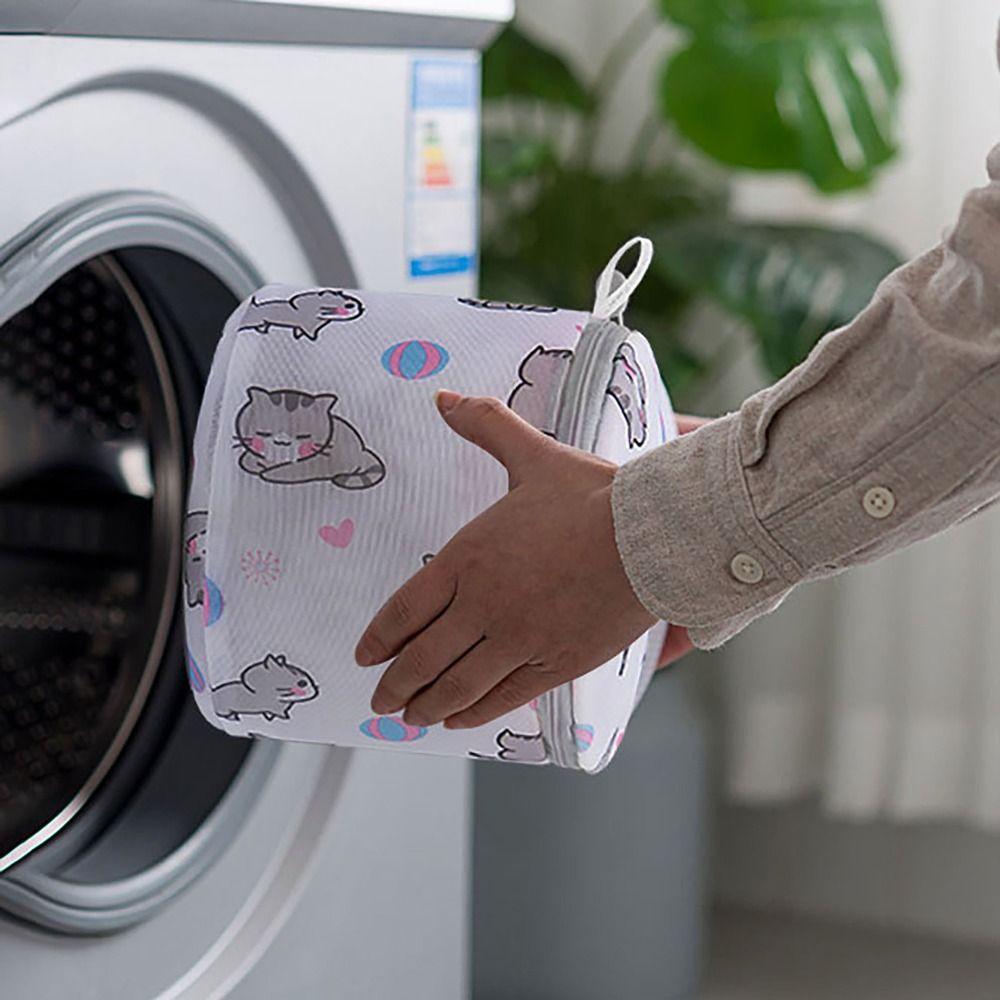 Cat Print Washing Bag Large Capacity Storage Bags Convenient Laundry Basket  Household