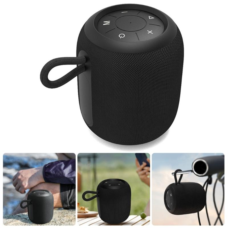 Outdoor Portable Bluetooth-compatible Speaker Waterproof Wireless Speaker with Powerful Bass Lights for Camping Travel Hiking