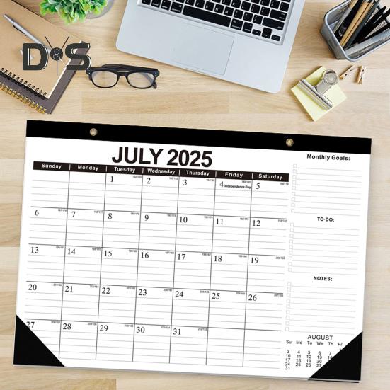 Kalendarz Ścienny 2025-2026 Projekt Kwiatowy Kalendarz do Powieszenia na Ścianie Lipiec. 2025 - Grudzień. Planer Miesięczny 2026 18 do Dekoracji Domowego Biura Szkoły