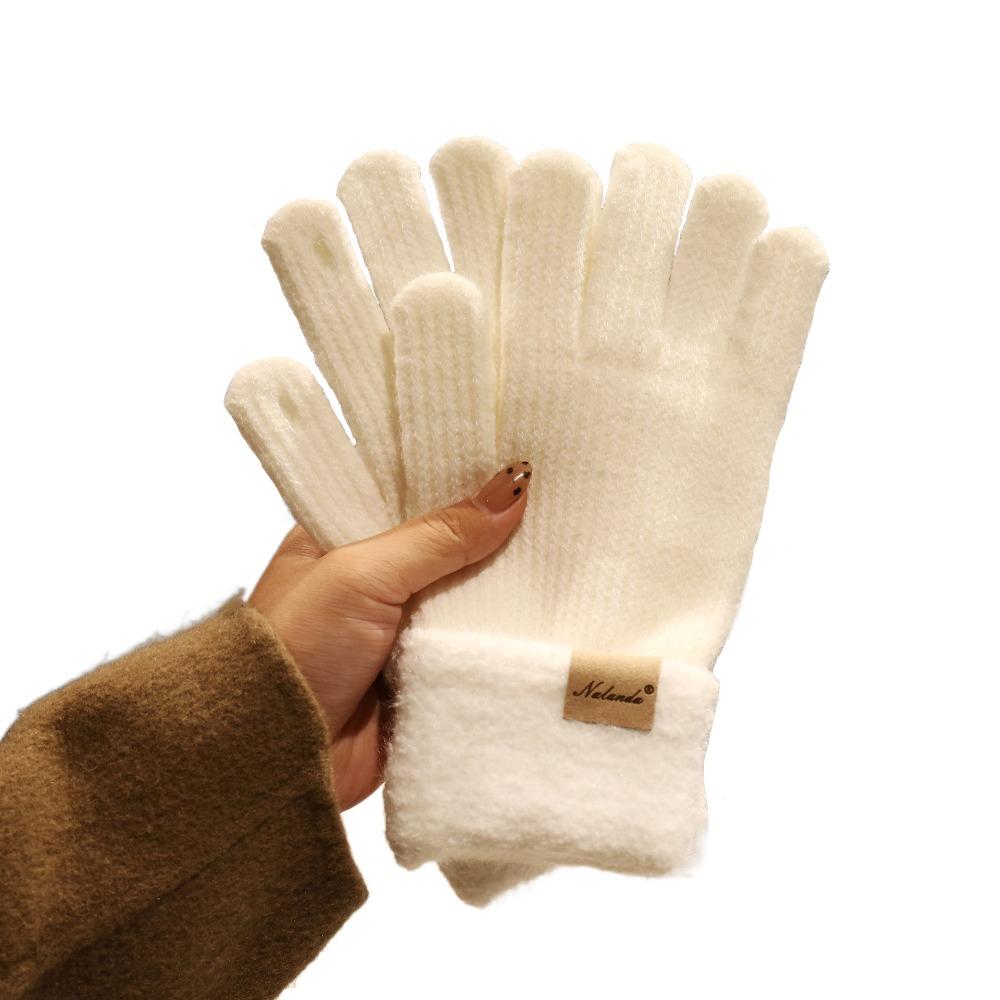 Thick Warm Outdoor Gloves Plush Cold-proof Gloves New Knitted Gloves  Christmas Gifts