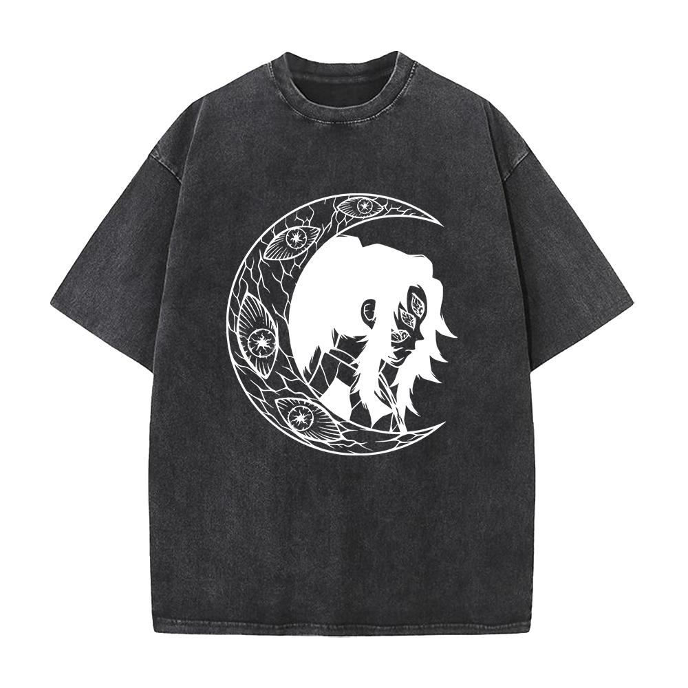 Hot Anime Demon Slayer Kamado Tanjirou Graphic Tee Men Manga Vintage T-shirts Washed Cotton T Shirt Harajuku Male Casual Tshirt