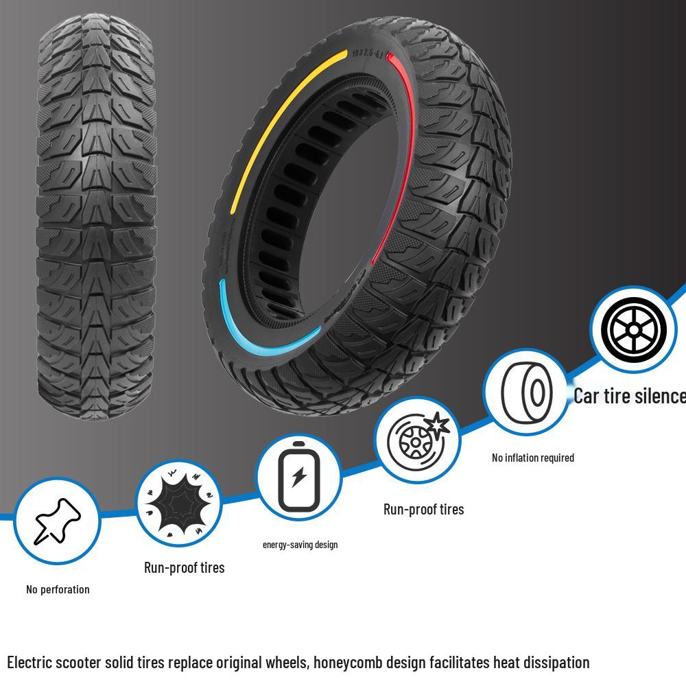 10x2.5-6.1 Puncture-Proof Off-Road Tire for KUGOO M4/M4 Pro Electric Scooter