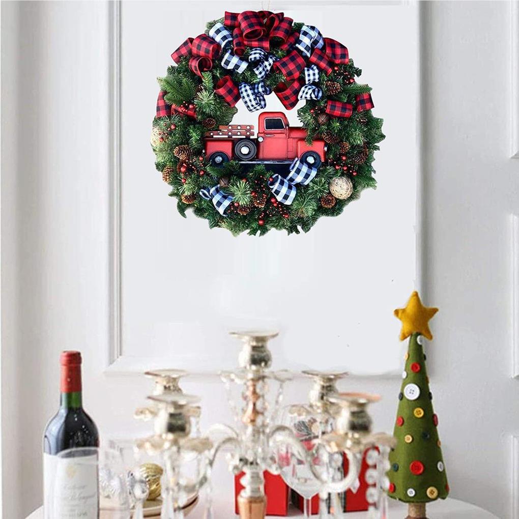 Christmas Wreath Ornaments Interesting Window Door DIY Scene Layout Simulation Pine Hanging Decoration Holiday Pendant Prop