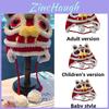 Style Handcrafted Lion Head Knitted Hat For Kids Winter Warmth