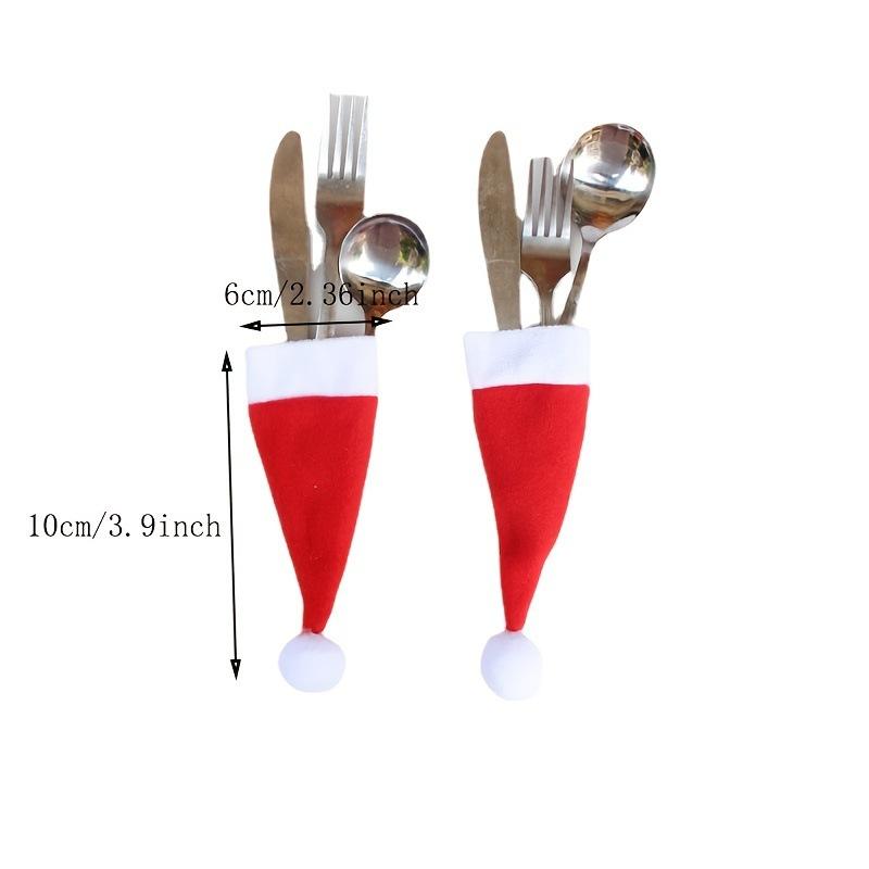 10pcs Christmas Cutlery Holder Bags Knife Fork Pocket Cover Tableware Set Bag 2025 Christmas Decoration For Home 2025 Noel Xmas
