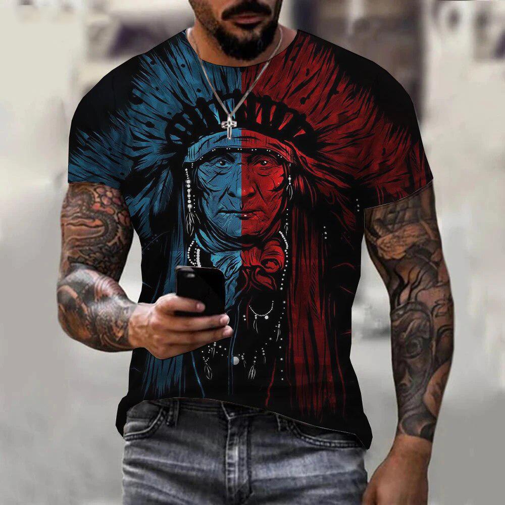 Letní 3D potisk trička Streetwear Pánská móda Nadměrné tričko s krátkým rukávem O-výstřih Trička Topy Oblečení