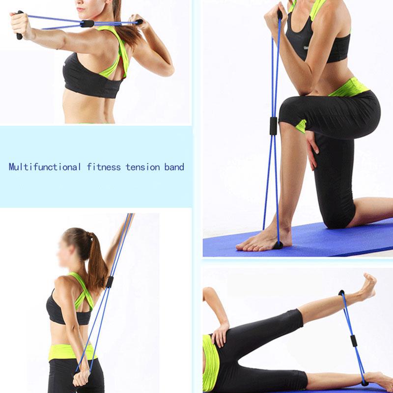 Resistance Band Arms Chest Expander Pulling Rope 8 Word Elastic Exercise Muscle Yoga Training Tubing Home Gym Fitness Equipment
