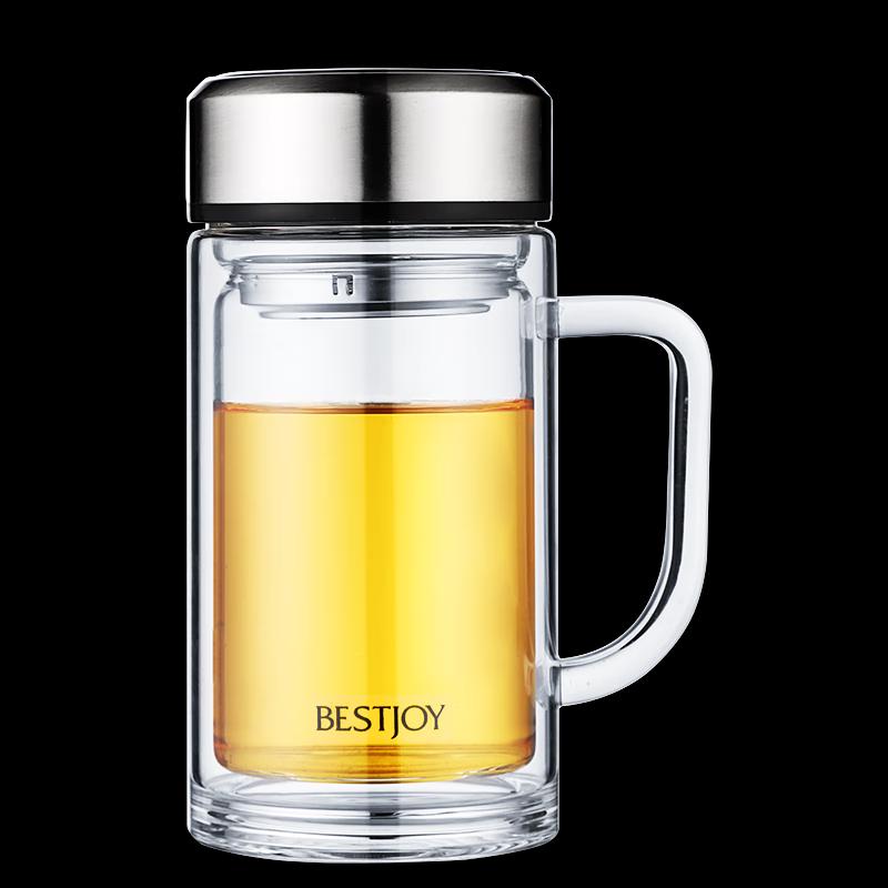 Fuguang Mingya Double-Layer Glass Office Tea Cup 520ml