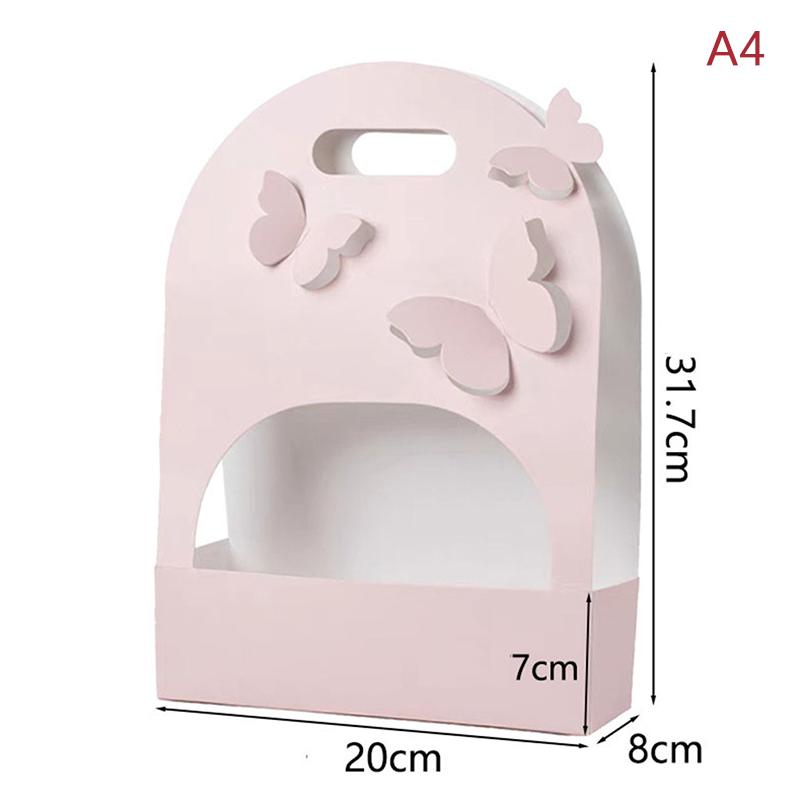 Boîte fourre-tout pour bouquet, panier à poignée creuse en forme de papillon, boîtes d'emballage pour cadeaux de fête