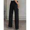 Shiny Rhinestone Jeans Pants Sexy Women High Waist Elegant Night Club Diamonds Denim Straight Trousers
