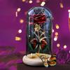 Galaxy Glass Rose Eternal Crystal Flower Birthday Gift Light Up Rose In Glass Dome with Butterfly for Mom Sister Mothers Day Gifts Holiday Gifts