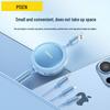 PISEN Retractable 3-in-1 Portable Data Cable for Apple & Huawei - Transparent, Easy Storage
