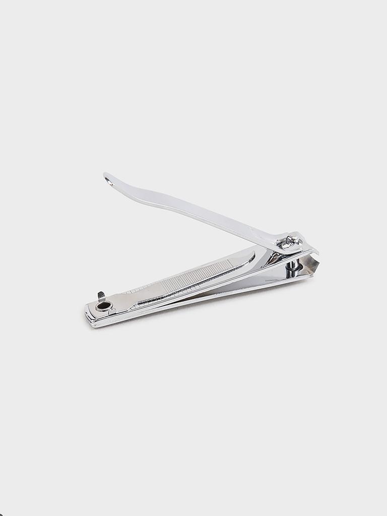 Silver Nail Clipper with Integrated Nail File