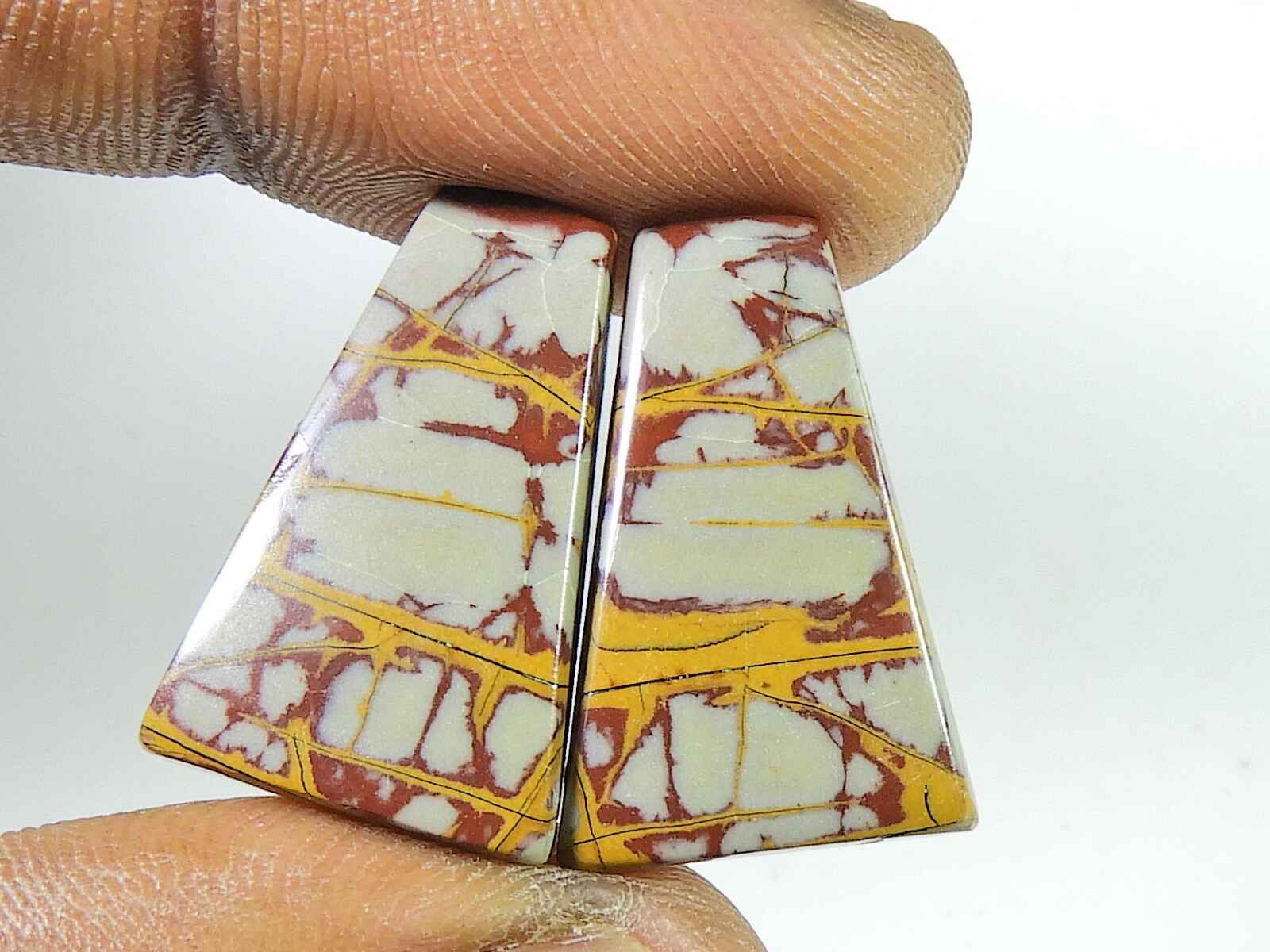 

18Cts. Natural Noreena Jasper (14mm X 22mm each) Fancy Cabochon Match Pair SK-2720