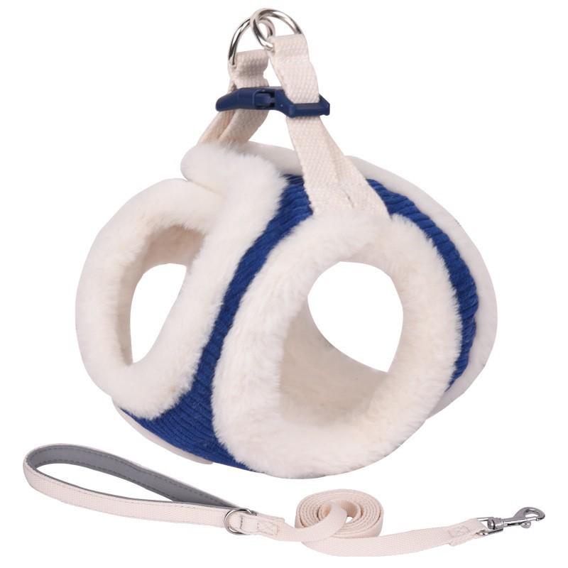 Autumn and Winter New Plush Dog Walking Leash Pet Chest Harness Vest Style Adjustable Small and Medium-sized Anti Slip Pet