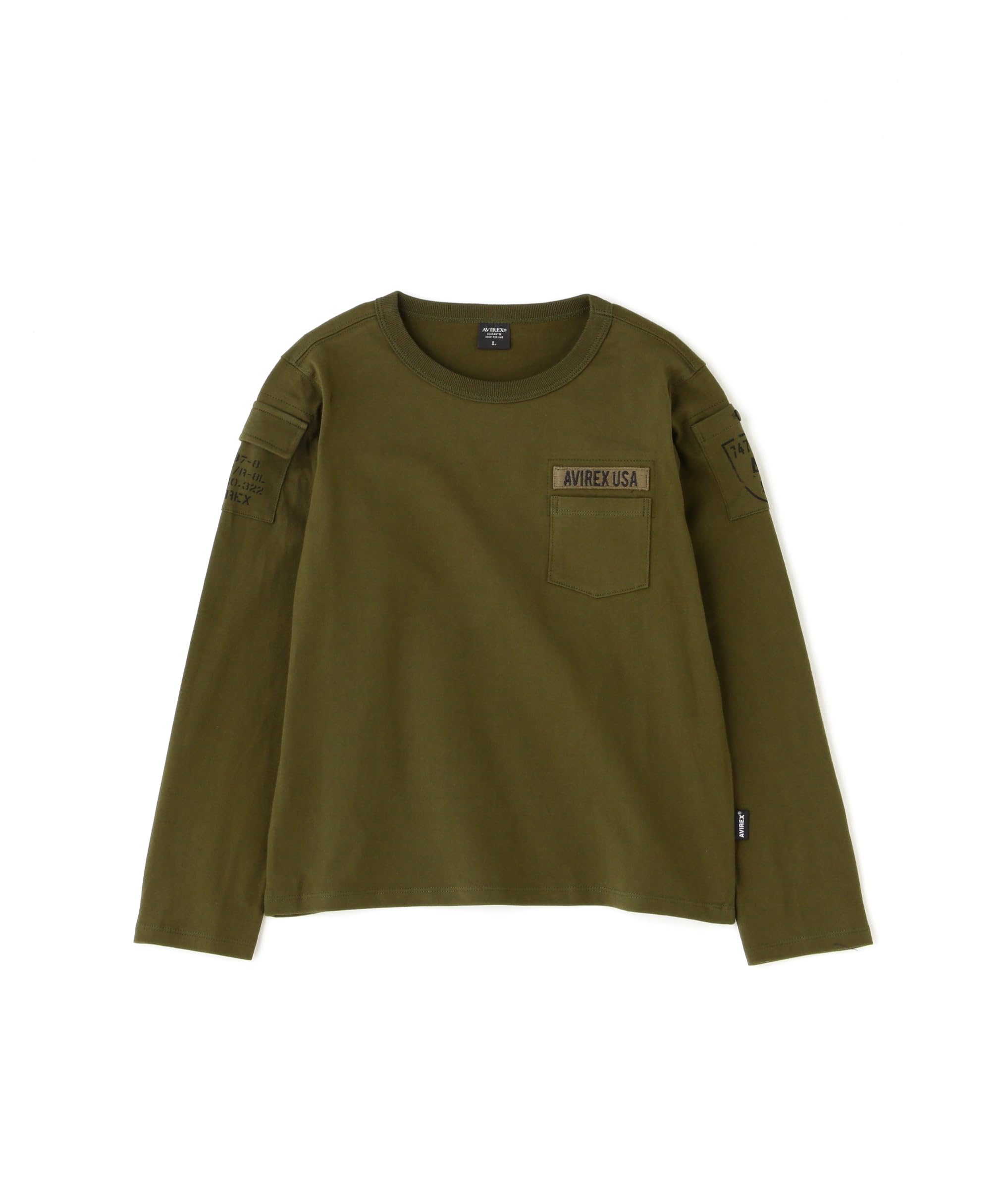 

Avirex Kids Fatigue Crew Neck Long Sleeve T-shirt S 310 Olive 783-3930951
