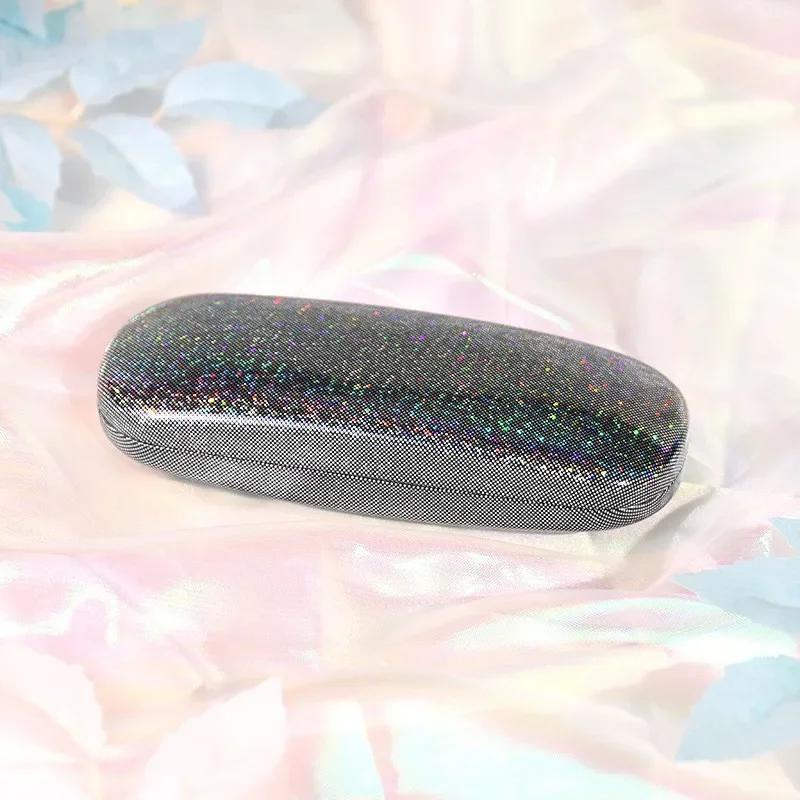 PU Leather Storage Box for Men Women Glasses Pouch Elegant Glitter Sequins Sunglasses Case Portable
