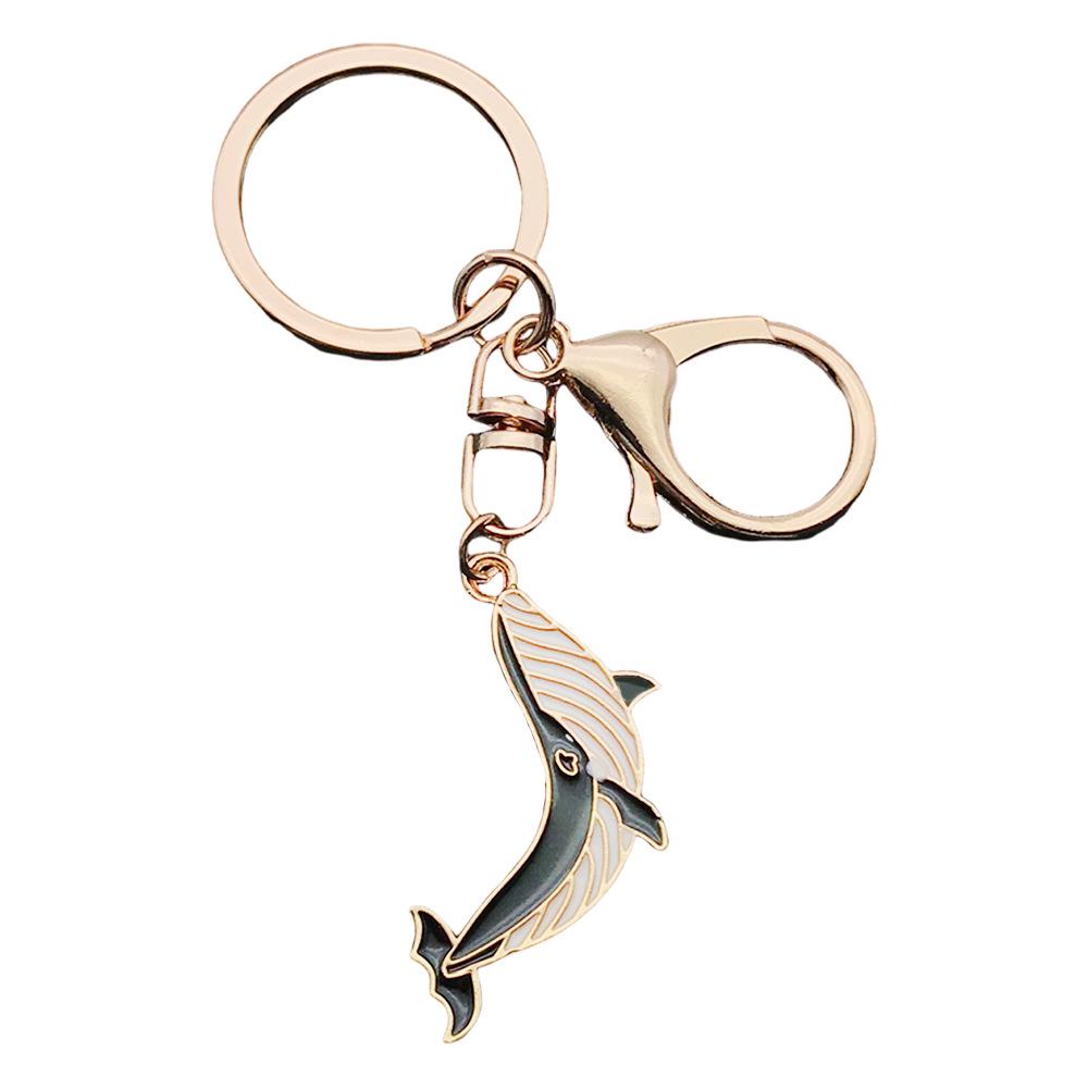 Cartoon Marine Life Black Whale Keychain - European & American Style