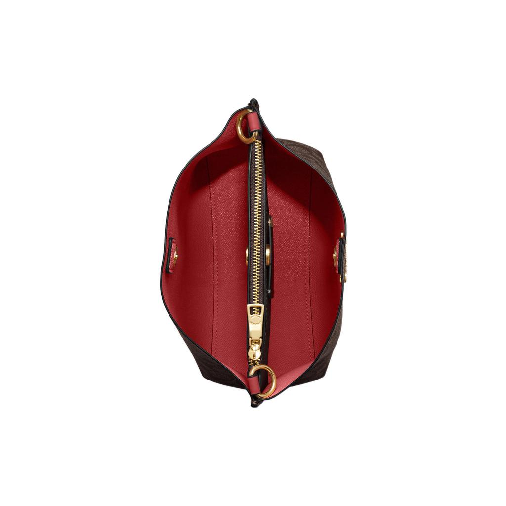 New COACH Mollie Artificial Leather Bucket Bag, Handbag, Shoulder Bag, Crossbody Bag Small Women's Brown CA582-IMRVQ