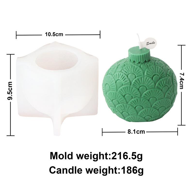 Multiform Striated Sphere Candle Silicone Mold Christmas Ball Gypsum Epoxy Resin Mold DIY Soap Candle Making Festival Home Decor
