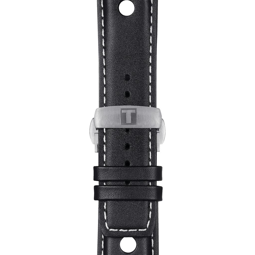 Tissot Leather Strap Black Dial Men's Fashion Watch T124.427.16.051.00