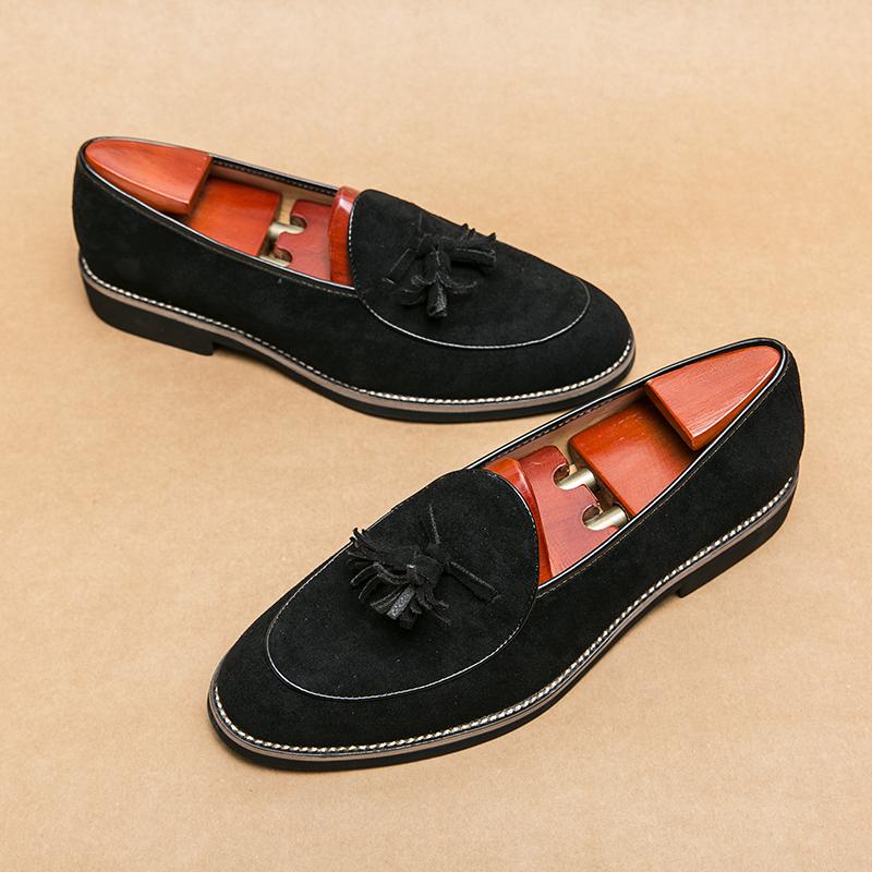 Fashion Men Classic Fringe Shoes Round Toe One Step Outdoor Comfortable Driving Lefu Shoes Gentleman Italian Shoes Size 38-46 Men Shoes