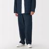 MUJI Men's Wide-leg Kapok-Blend Denim Pants (AE0ZHA5S) in Dark Navy (Men's Size S)