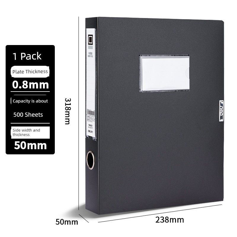 

Box Plastic Storage Box Velcro Large Capacity Folder Thickened Info Booklet Buggy Bag Office Finance Supplies File Storage Office Information Box [Back Width 50mm] Basic Model/Single Pack