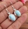 Natürlicher Larimar-Silberohrring, ovaler Design-Silberohrring, 925er Sterlingsilberohrring, ovaler Edelsteinohrring, Neujahrsgeschenk, Valentinstagsgeschenk,