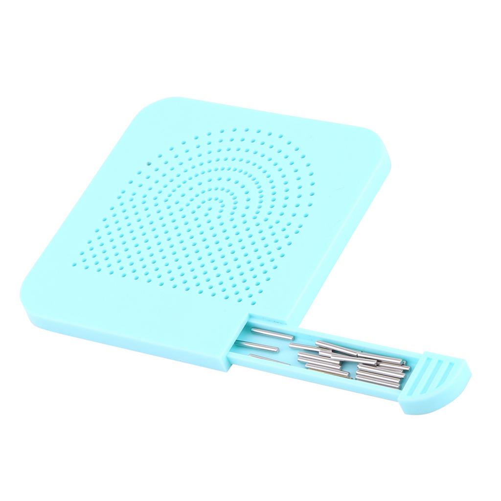 DIY Paper Craft Quilling Tool Roll Grid Quiller Guide With Pin Storage (Blue)