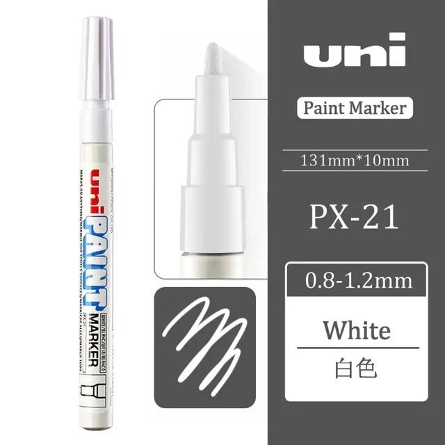 1pcs Japan UNI Paint Marker PX-21 Oil-based Permanent 0.8-1.2mm Tire Touch Up Painting Waterproof Graffiti Art Supplies