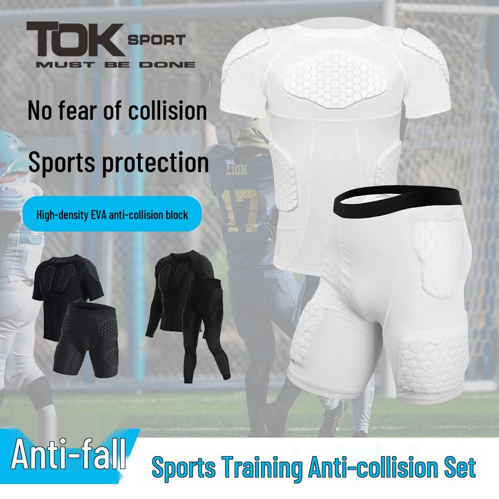 Rugby/Football Anti-collision Protective Gear Set: Padded Pants & Shoulder Pads for Goalkeepers - Tight-fitting, 3D Sports Equipment