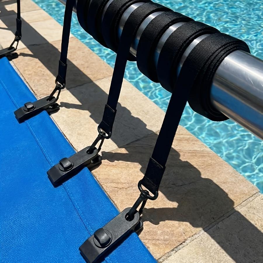 18 Pcs Solar Cover Reel Install Kit Tie Down Straps Clips For Inground Pool Hook Straps Clips Contact Holders Swimming Pool Gear