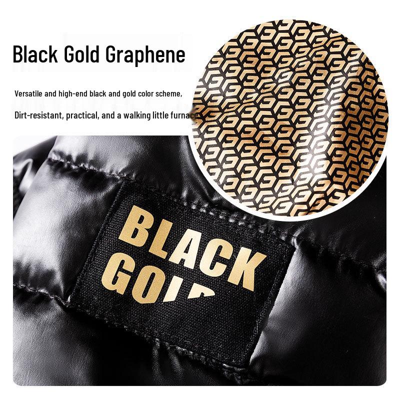 Graphene Black Gold Series Dog Down Jacket for Autumn/Winter - Warm Pet Clothes for Small Breeds Like Teddy, Bichon, and Pomeranian