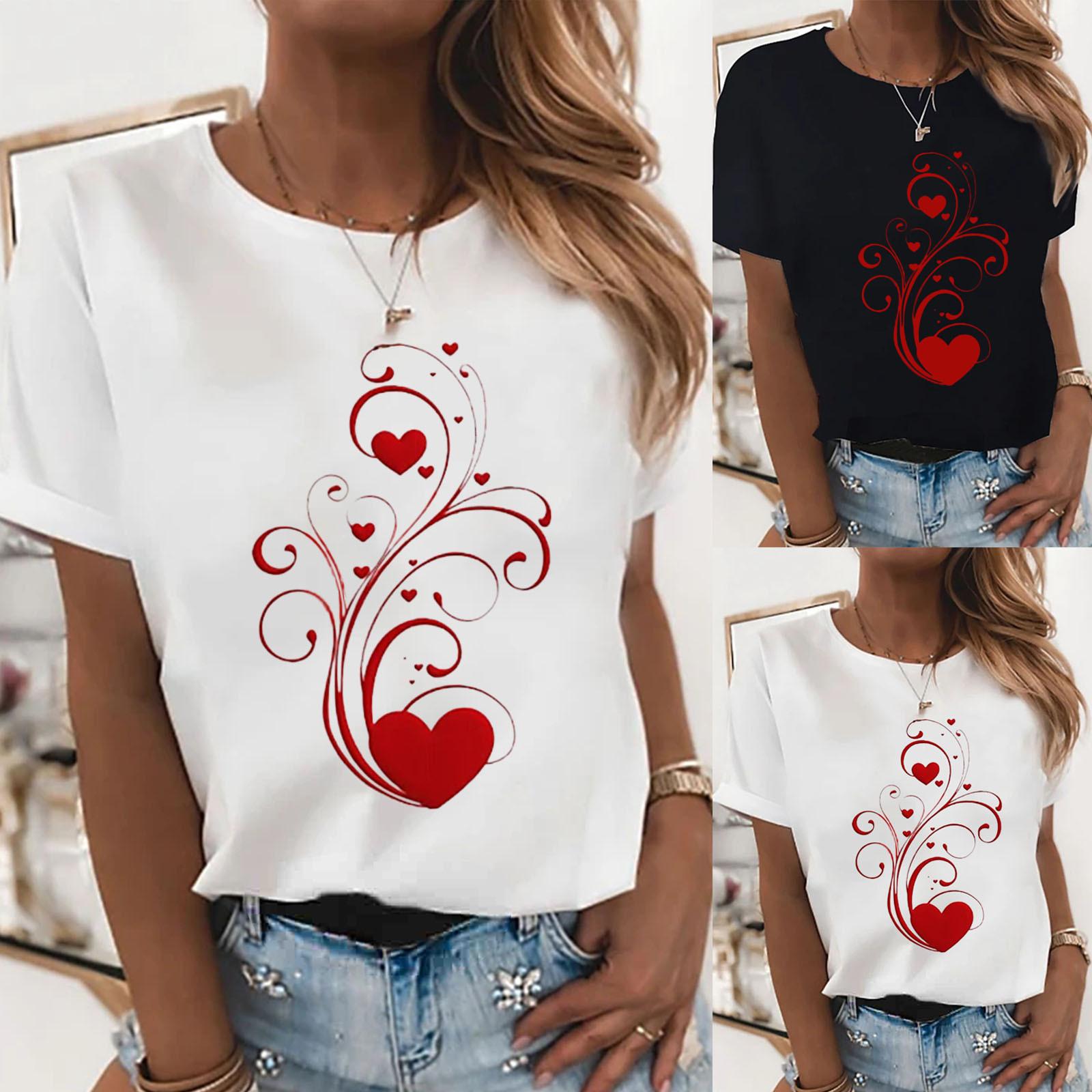 

Женские повседневные рубашки с принтом, свободные футболки с короткими рукавами, туника, блузка